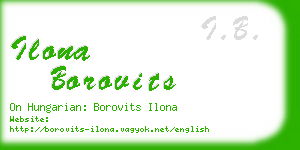 ilona borovits business card